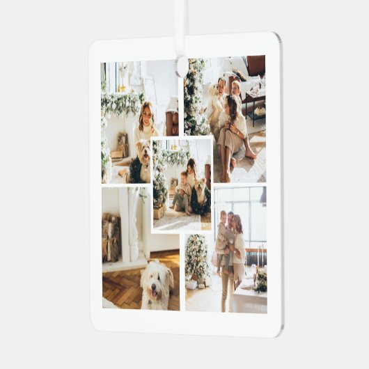 Aangepaste foto en tekst metalen ornament (Voorkant links)