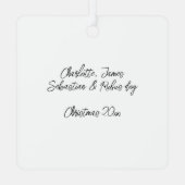 Aangepaste foto en tekst metalen ornament (Achterkant)