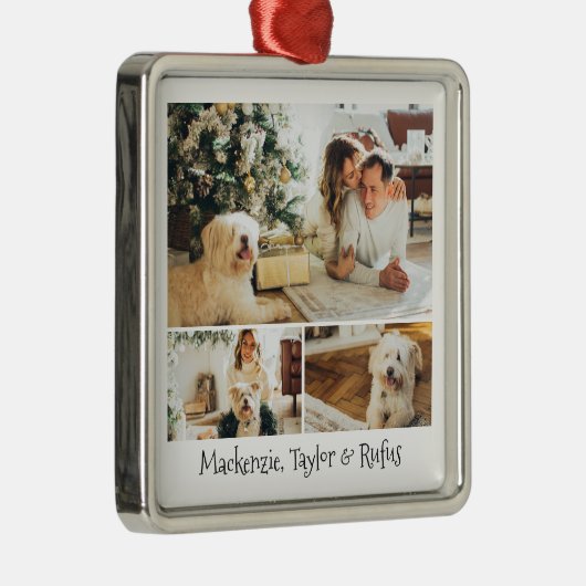 Aangepaste foto en tekst metalen ornament (Rechts)