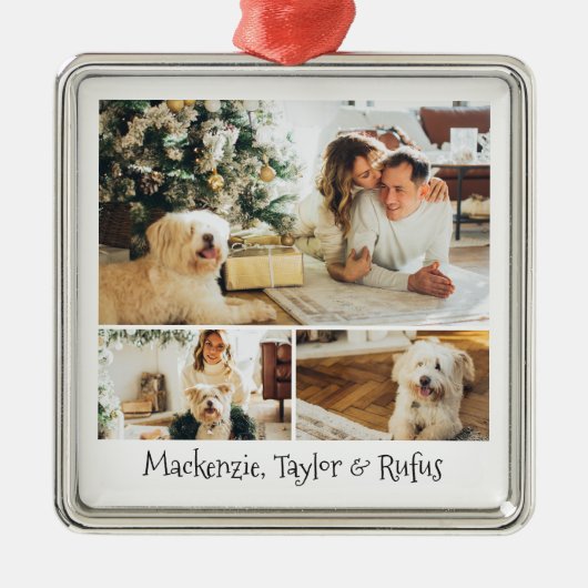 Aangepaste foto en tekst metalen ornament (Voorkant)