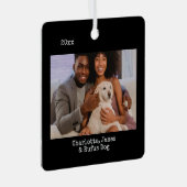 Aangepaste foto en tekst metalen ornament (Voorkant Rechts)