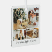 Aangepaste foto en tekst metalen ornament (Voorkant Rechts)