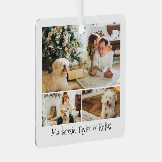 Aangepaste foto en tekst metalen ornament (Voorkant Rechts)