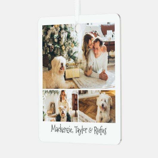 Aangepaste foto en tekst metalen ornament (Voorkant links)