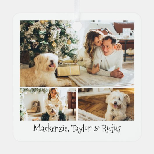 Aangepaste foto en tekst metalen ornament (Voorkant)