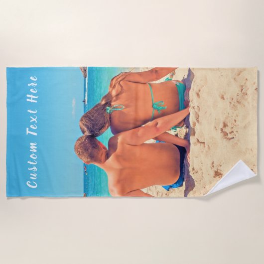 Aangepaste foto en tekst - Modern uw eigen ontwerp Strandlaken (Voorkant)