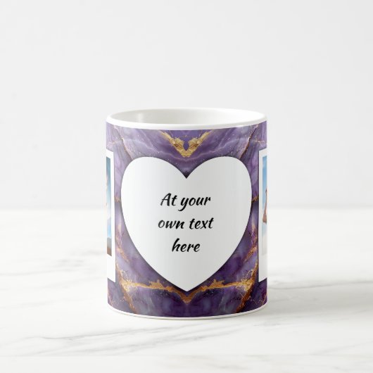 Aangepaste foto en tekst Mok - Elegant marmeren on (Center)