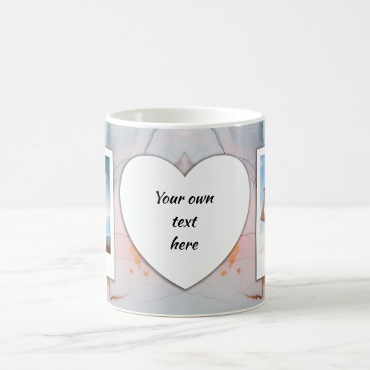 Aangepaste Foto en Tekst Mok - Lichtblauw Marmer (Center)