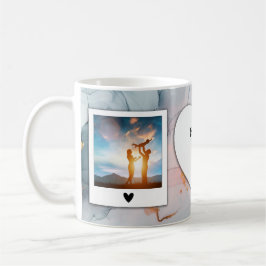 Aangepaste Foto en Tekst Mok - Lichtblauw Marmer