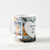 Aangepaste Foto en Tekst Mok - Zwart, Grijs & Goud (Voorkant links)