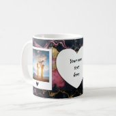 Aangepaste Foto en Tekst Mok - Zwart & Roze Marmer (Voorkant links)