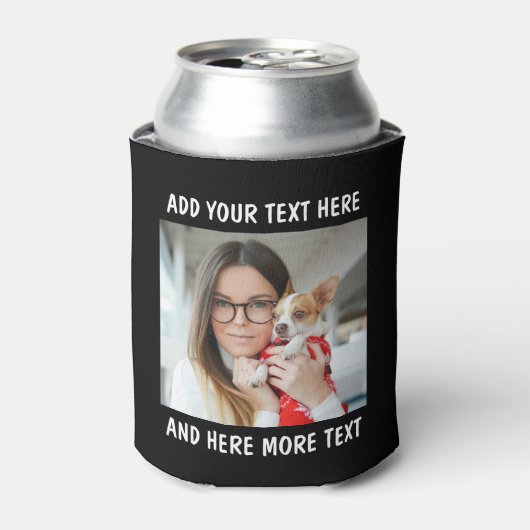 Aangepaste foto en tekst of naam blikjeskoeler (Blikje Voorkant)