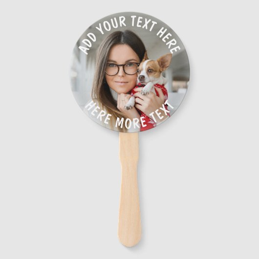 Aangepaste foto en tekst of naam handwaaier (Voorkant)