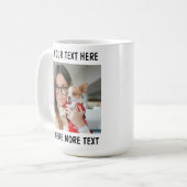 Aangepaste foto en tekst of naam koffiemok (Voorkant links)