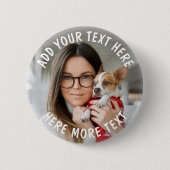 Aangepaste foto en tekst of naam ronde button 5,7 cm (Voorkant)
