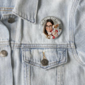 Aangepaste foto en tekst of naam ronde button 5,7 cm (In situ)