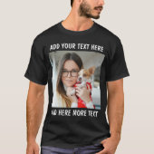 Aangepaste foto en tekst of naam t-shirt (Voorkant)