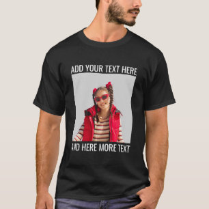 Aangepaste foto en tekst of naam t-shirt