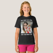 Aangepaste foto en tekst of naam t-shirt (Voorkant volledig)
