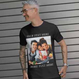 Aangepaste foto en tekst of naam t-shirt