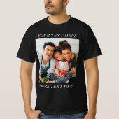 Aangepaste foto en tekst of naam  t-shirt (Voorkant)