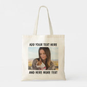 Aangepaste foto en tekst of naam tote bag (Achterkant)