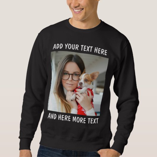 Aangepaste foto en tekst of naam trui (Voorkant)