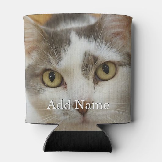 Aangepaste foto en tekst op maat blikjeskoeler (Achterkant)