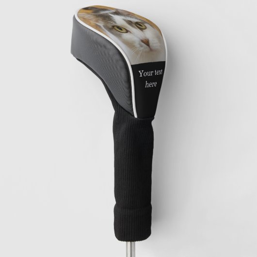 Aangepaste foto en tekst op maat golfheadcover (Schuin)