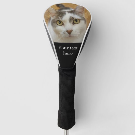 Aangepaste foto en tekst op maat golfheadcover (Voorkant)