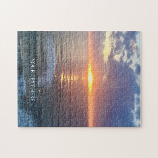 Aangepaste foto en tekst op maat legpuzzel (Horizontaal)