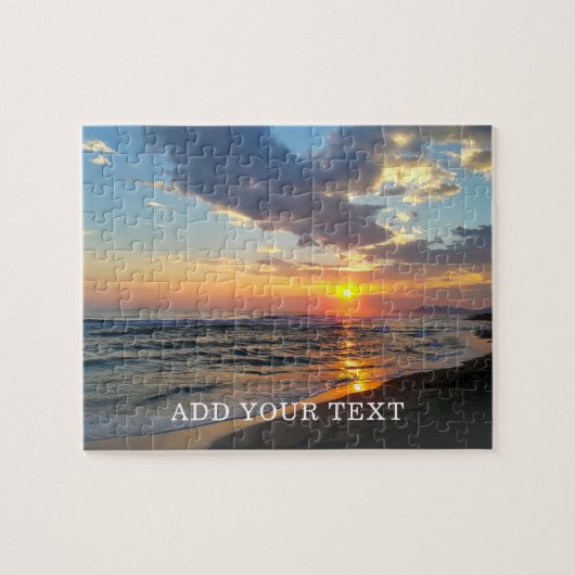 Aangepaste foto en tekst op maat legpuzzel (Horizontaal)