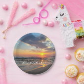 Aangepaste foto en tekst op maat papieren bordje (Feest)