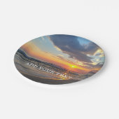 Aangepaste foto en tekst op maat papieren bordje (Gekanteld)