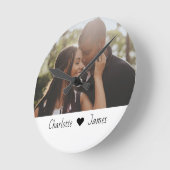 Aangepaste foto en tekst op maat ronde klok (Hoek)