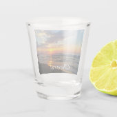 Aangepaste foto en tekst op maat shot glas (Achterkant)