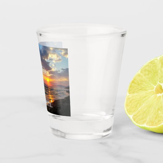Aangepaste foto en tekst op maat shot glas (Rechts)