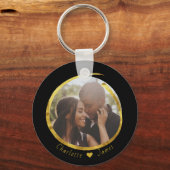 Aangepaste foto en tekst op maat sleutelhanger (Voorkant)