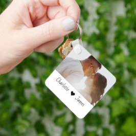 Aangepaste foto en tekst op maat sleutelhanger