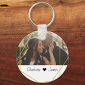 Aangepaste foto en tekst op maat sleutelhanger (Voorkant)