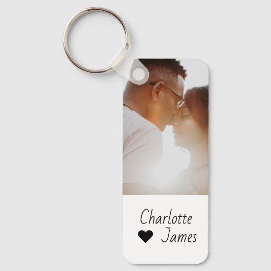 Aangepaste foto en tekst op maat sleutelhanger (Voorkant)