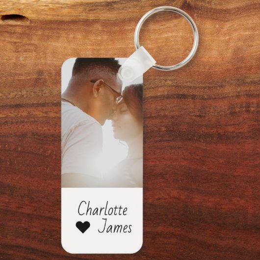 Aangepaste foto en tekst op maat sleutelhanger (Achterkant)