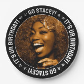 Aangepaste foto en tekst op maat van Birthday Part Papieren Bordje (Voorkant)