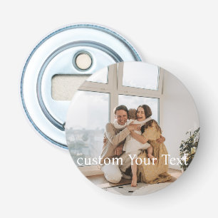 Aangepaste foto en tekst Persoonlijk Button Flesopener