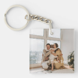 Aangepaste foto en tekst Persoonlijk Sleutelhanger