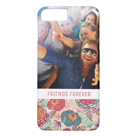 Aangepaste foto en tekst Pioen en bladerenpatroon Case-Mate iPhone Case (Achterkant)