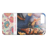 Aangepaste foto en tekst Pioen en bladerenpatroon Case-Mate iPhone Case (Achterkant (Horizontaal))