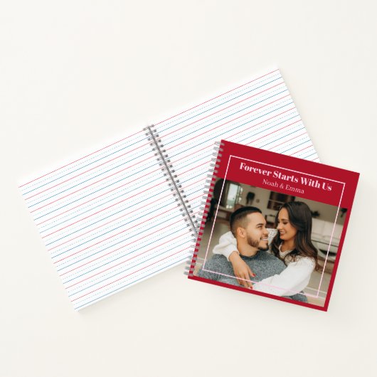 Aangepaste foto- en tekst romantisch cadeau - Gepe Notitieboek (Binnen)