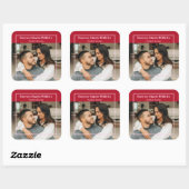 Aangepaste foto- en tekst romantisch cadeau - Gepe Vierkante Sticker (Vel)