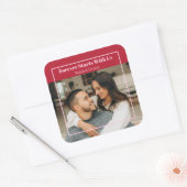 Aangepaste foto- en tekst romantisch cadeau - Gepe Vierkante Sticker (Envelop)